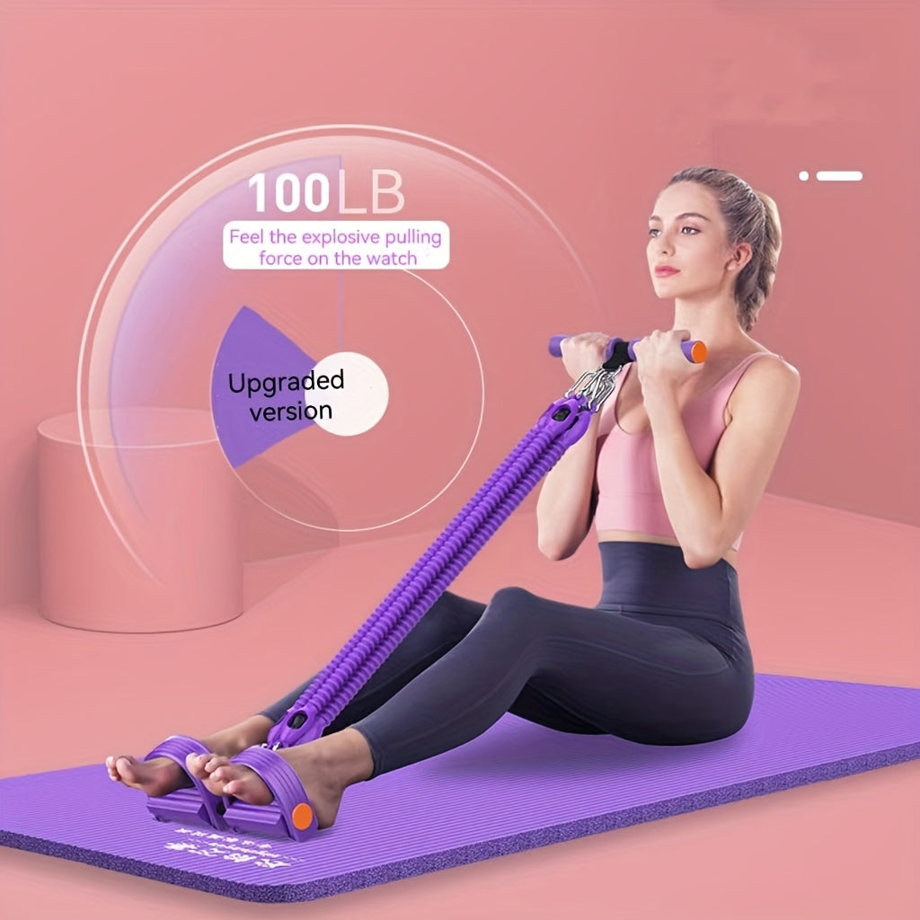 Purple TPE pedal resistance band for home fitness and full body workouts — view 2