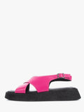 Women's pink genuine leather summer sandals by L'ARTE MILANO featuring a durable synthetic sole