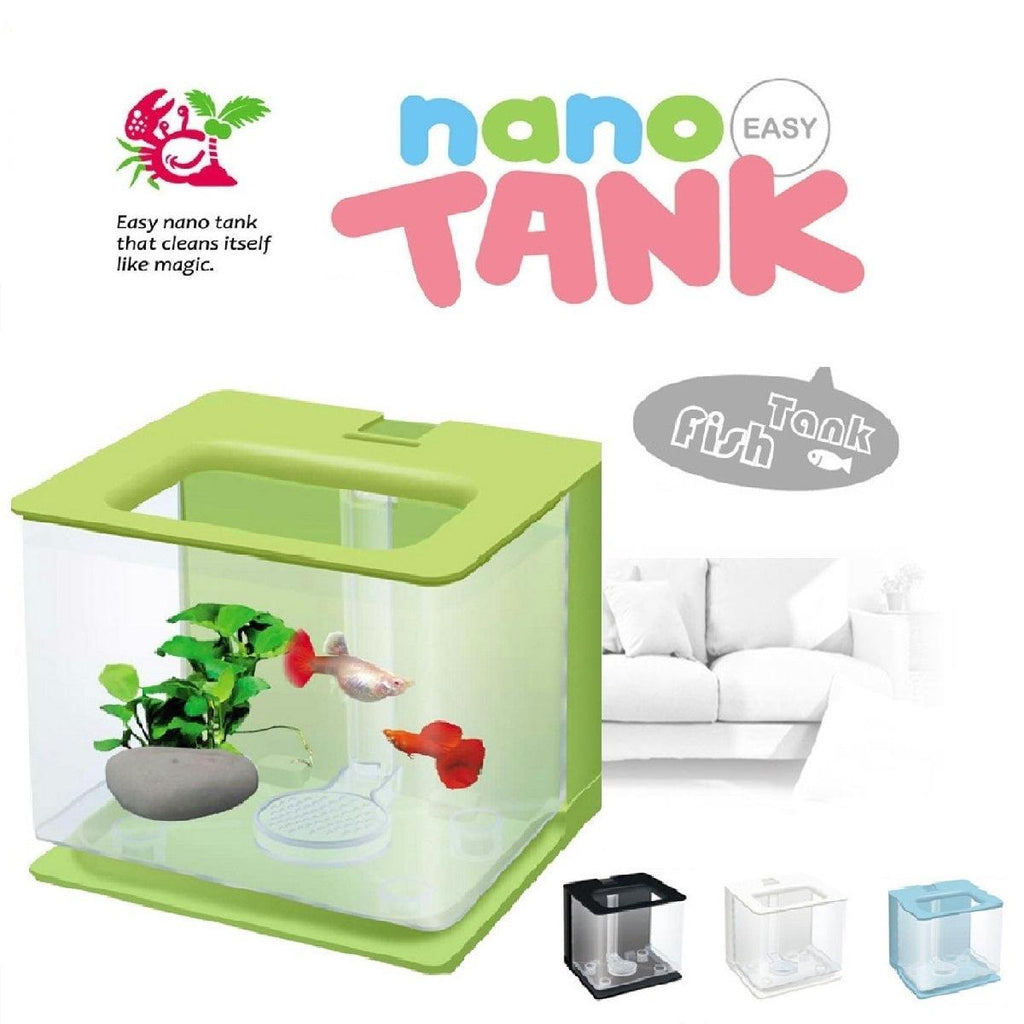 Modern plastic self-cleaning mini fish tank for desktop decor with 2.5L capacity