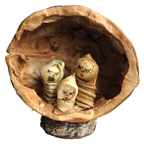 Miniature Walnut Nativity from Ecuador-1