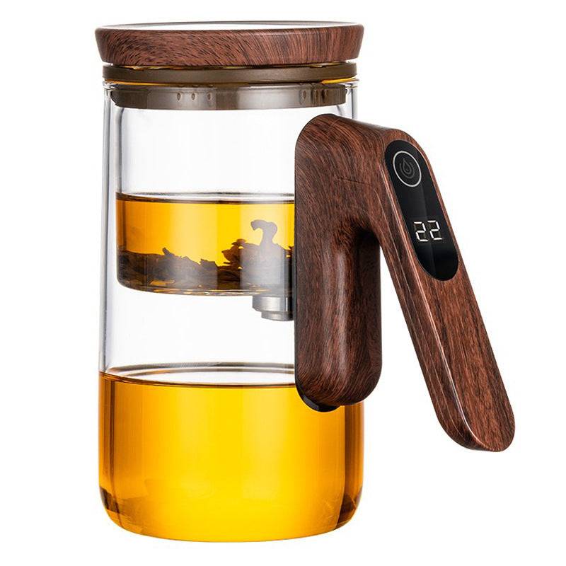 Intelligent glass teapot with automatic filter magnetic lid and elegant matching teacup for loose leaf — view 3