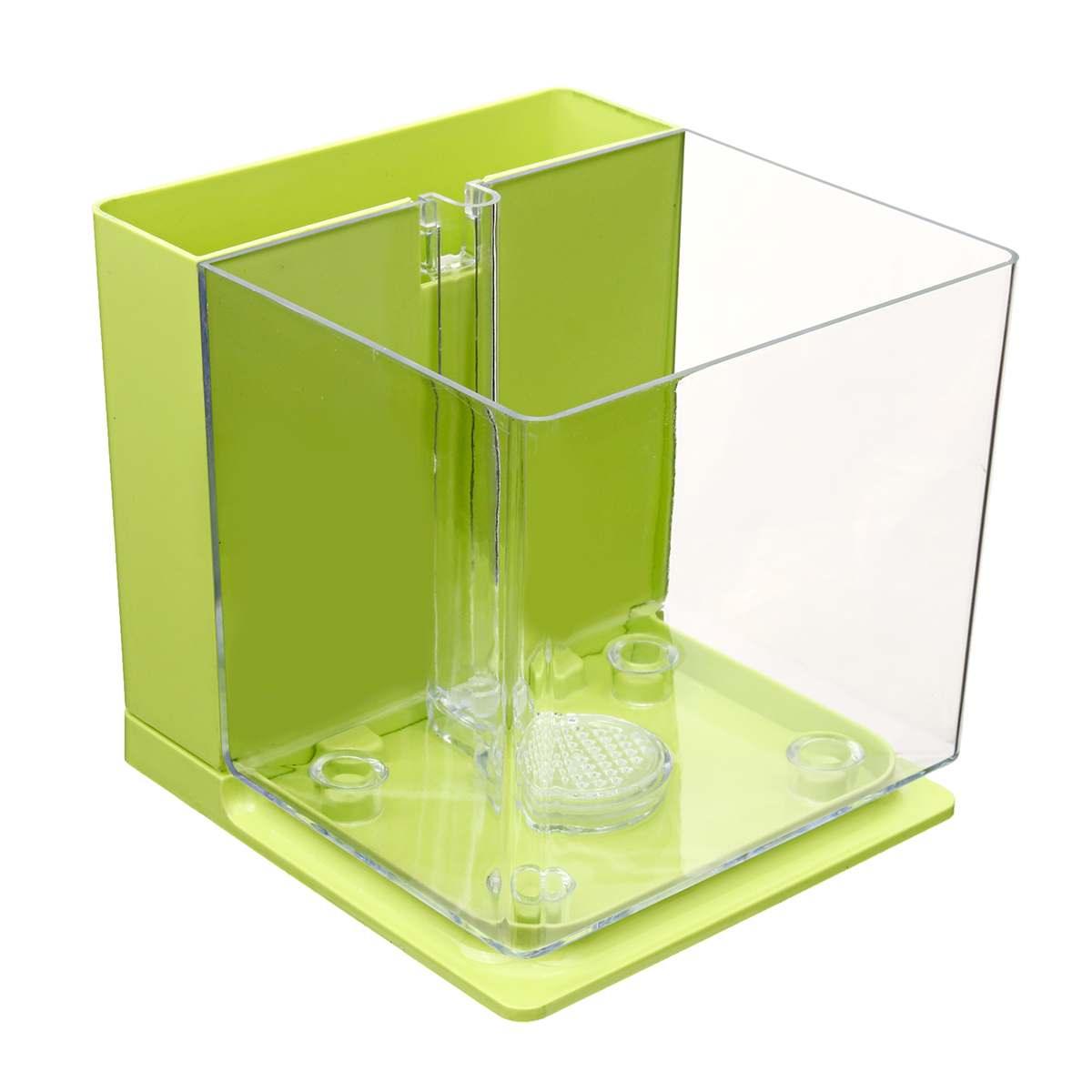 Modern plastic self-cleaning mini fish tank for desktop decor with 2.5L capacity — view 5