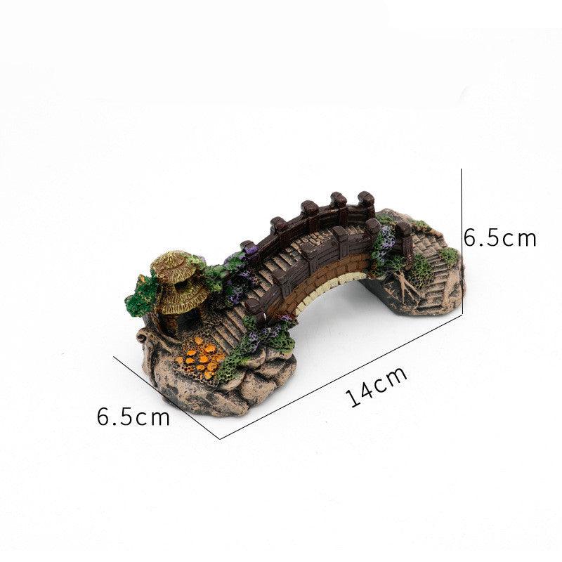 Resin aquarium arch decoration for fish tank with realistic stone texture and smooth safe edges — view 3