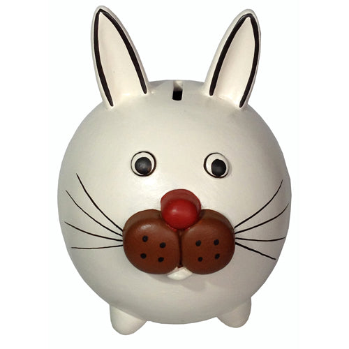 White Ceramic Bunny Rabbit Bank-1