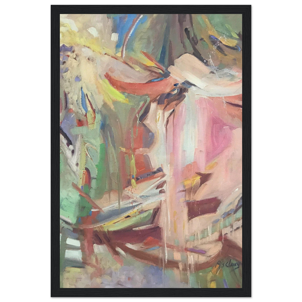 'All Seasons' Abstract I 12x18 inch Wooden Framed Art Print  I Original Artwork by American Artist Barbara Cleary-2