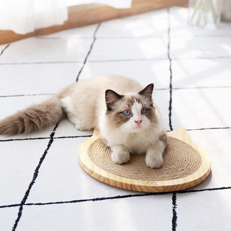 Wall mounted cat scratcher board made of pine wood and natural sisal with suction cup — view 4