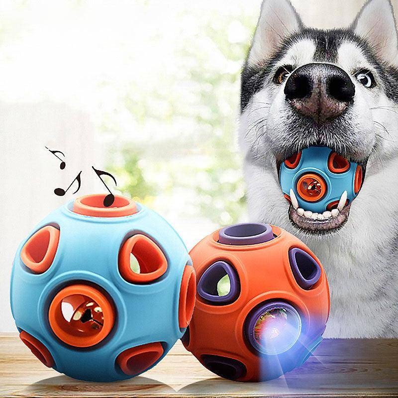 Glowing melody dog toy ball in vibrant rubber with interactive light and sound features