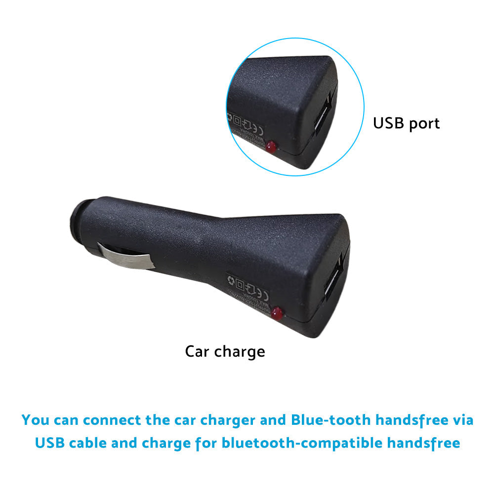 Black Bluetooth hands-free car speakerphone attached to a vehicle sun visor with metal clip. — view 5