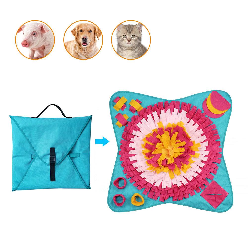 Blue soft felt interactive pet learning toy and bite puzzle for dogs and cats — view 2