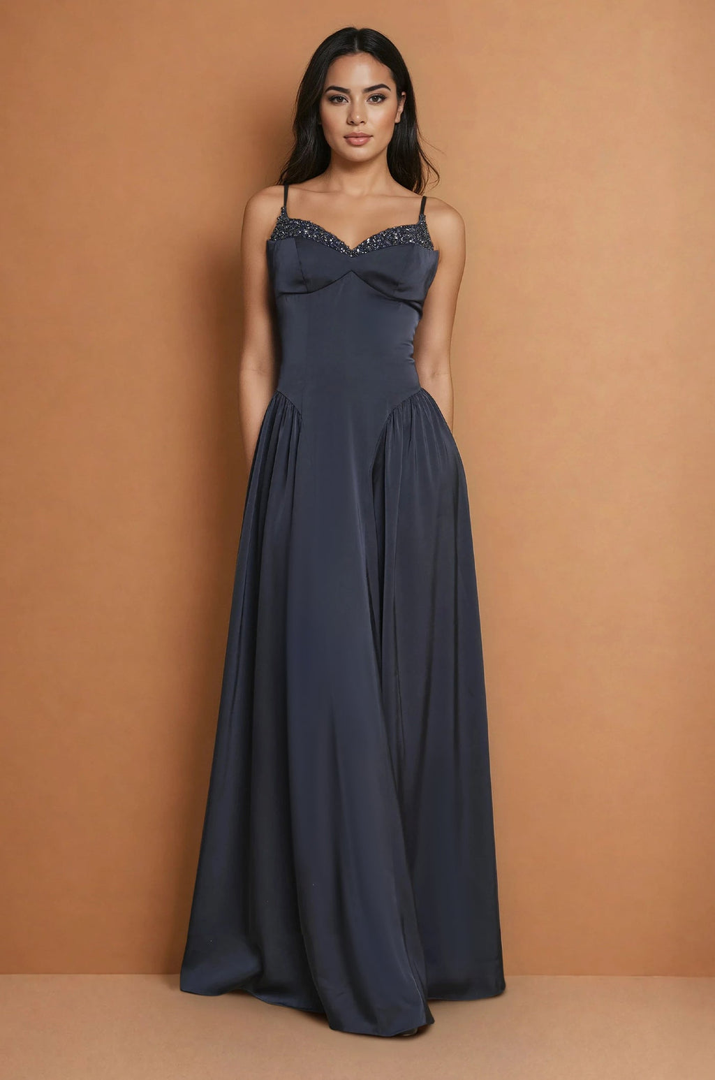 Floor Length Formal Full Skirt Evening Dress-0