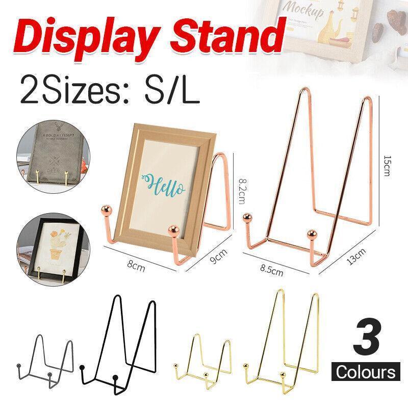 Vintage Nordic iron display stand pedestal holder for decorative plates, books, and framed photographs