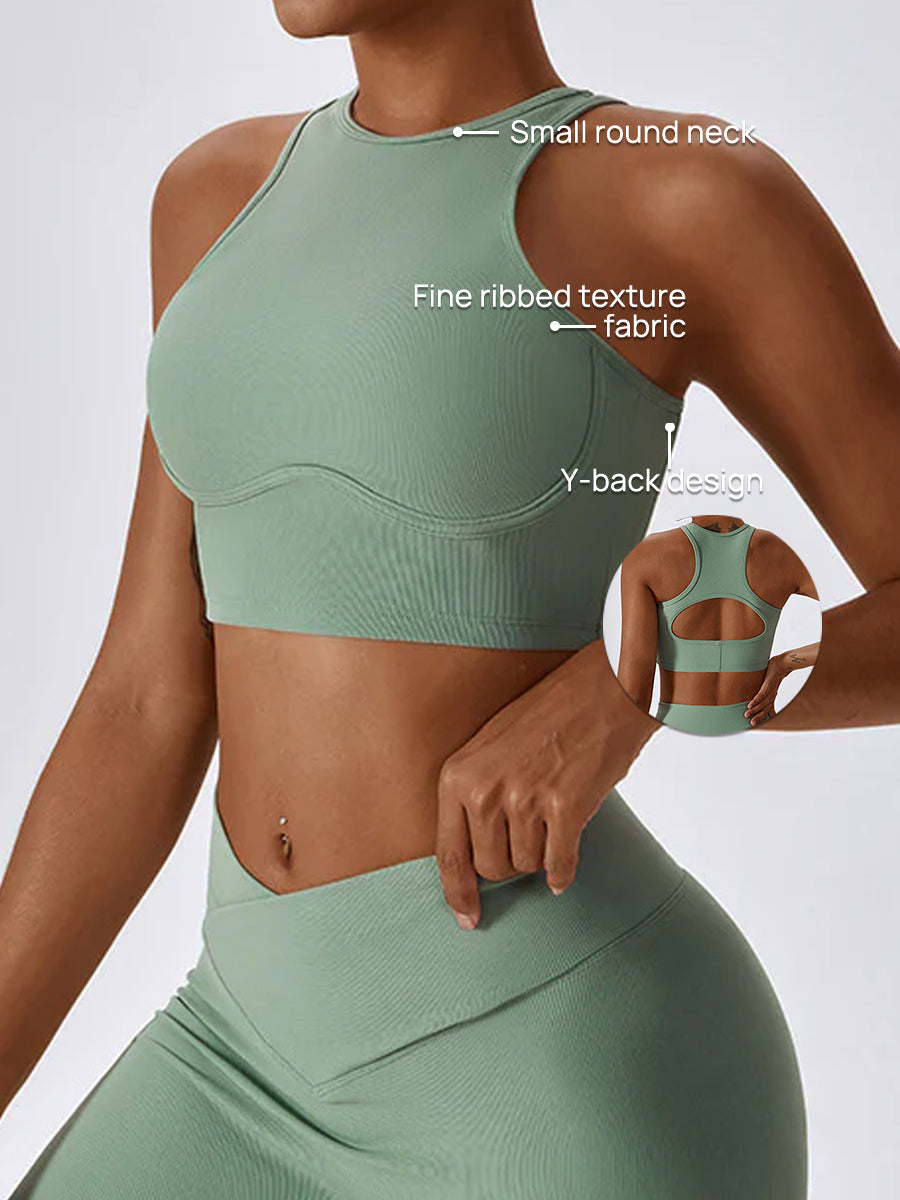Airlift bra tank cropped racerback sports bra with peekaboo cutout in sweat wicking performance fabric — view 2