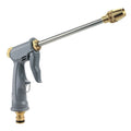 High pressure water hose nozzle attachment in metal and plastic for outdoor cleaning and car washing