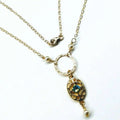 14 K Gold-Filled Hammered Open Circle Filigree Necklace-0