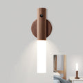 Smart wood LED desk lamp with magnetic base, organic glass, and warm white induction light