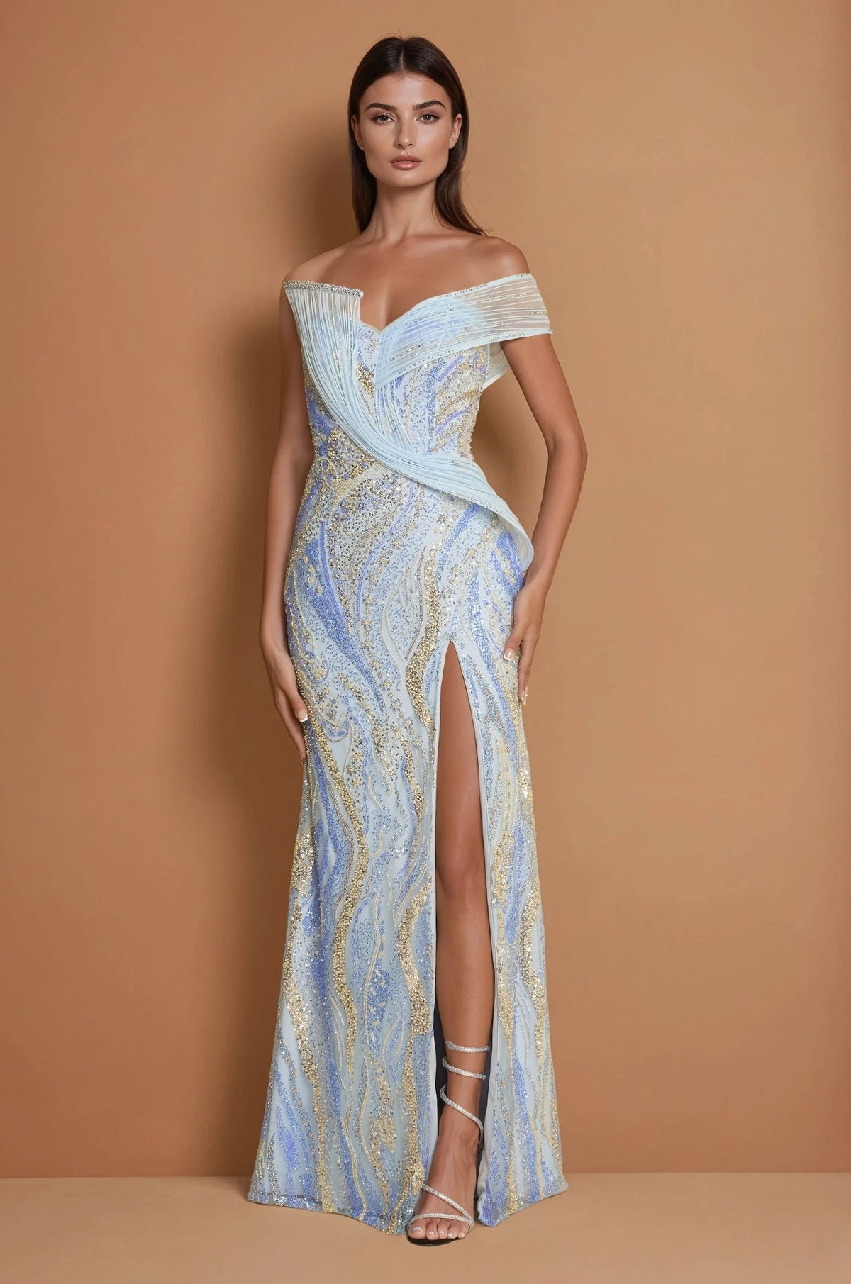 Embellished Architectural Sculptural Couture Dress-4