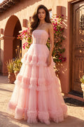 Floor Length Layered Formal Dress Prom Ball Gown-0