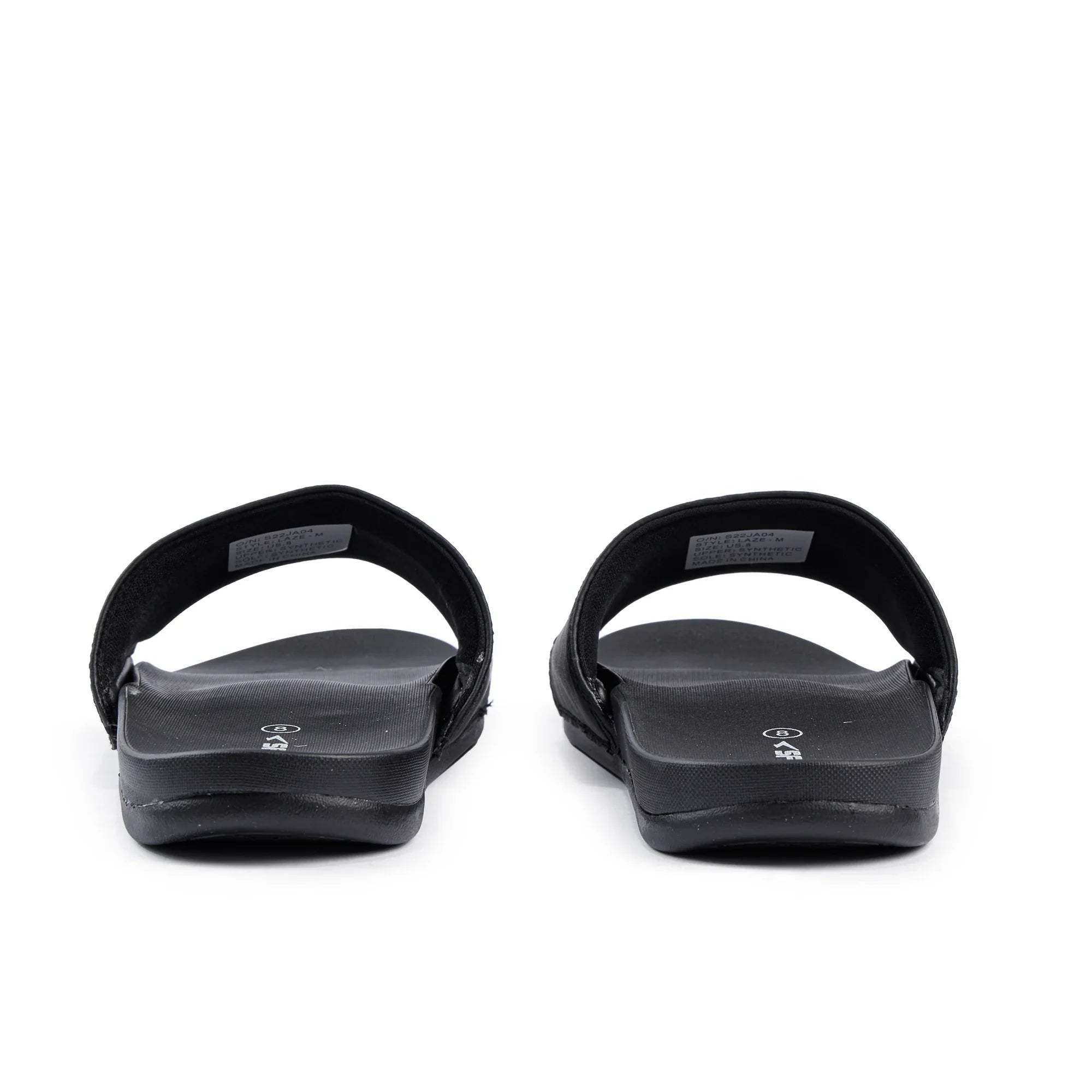 Black Laze men's slides with foam padded sole for casual comfort and everyday active lifestyles — view 4