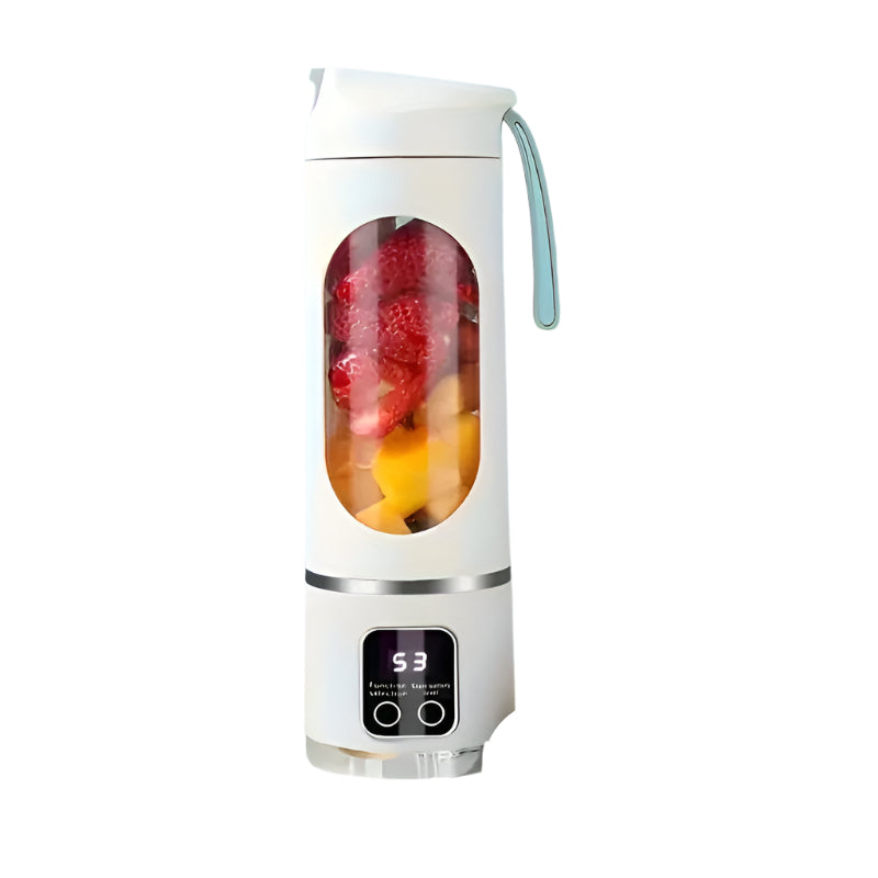 Portable USB rechargeable blender in white with a 500ml food grade plastic blending cup