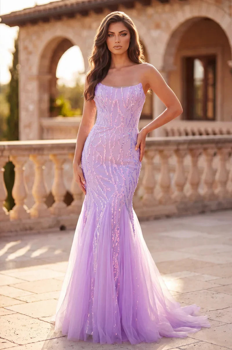 Long Mermaid Beaded Formal Evening Dress-0