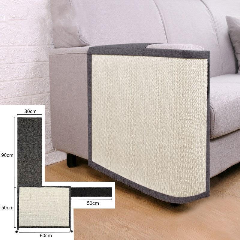 Cotton and linen anti-scratch sofa cover draped elegantly over a modern living room couch — view 3