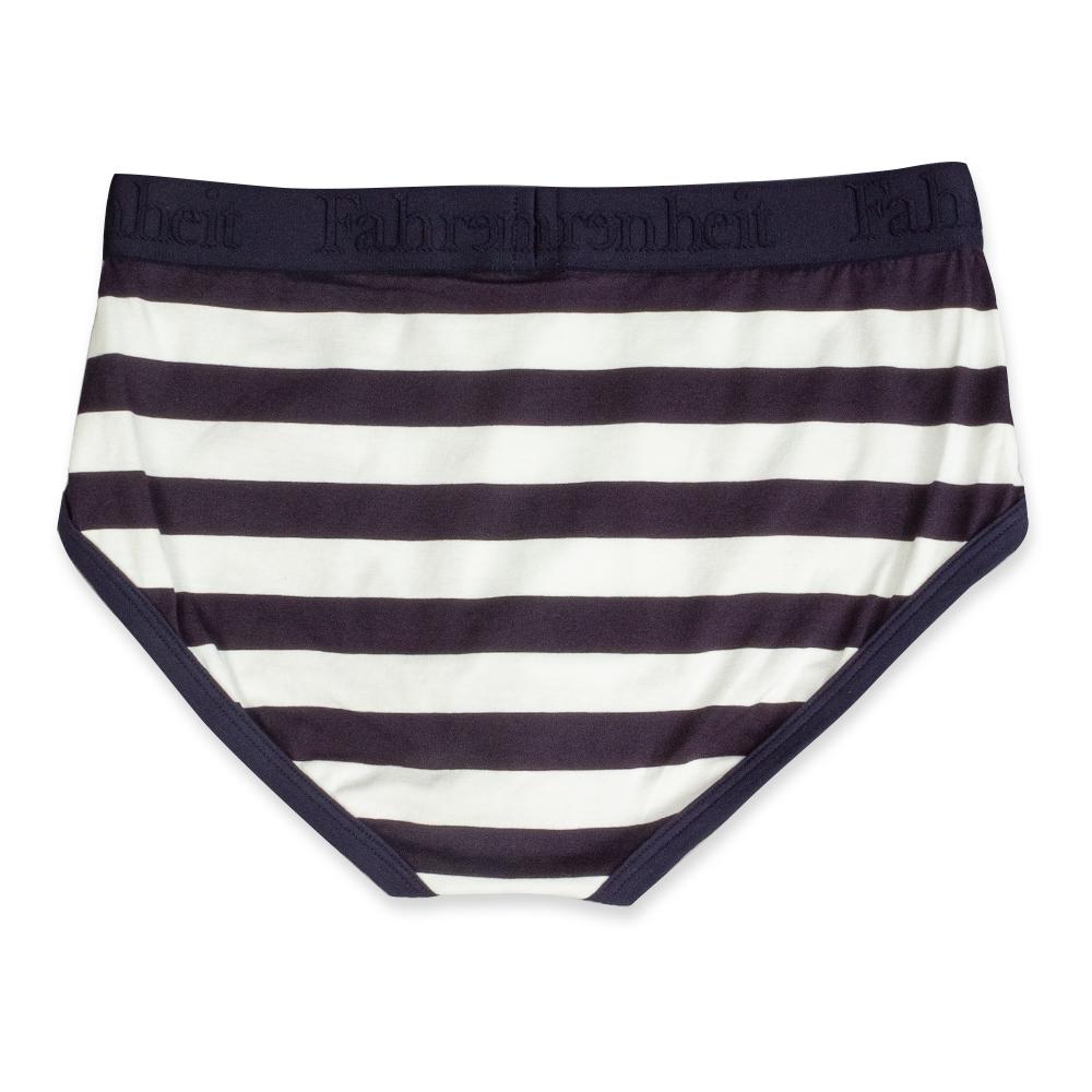 Wayne rugby stripe men's brief in navy and white breathable cotton with a comfortable logo waistband — view 4