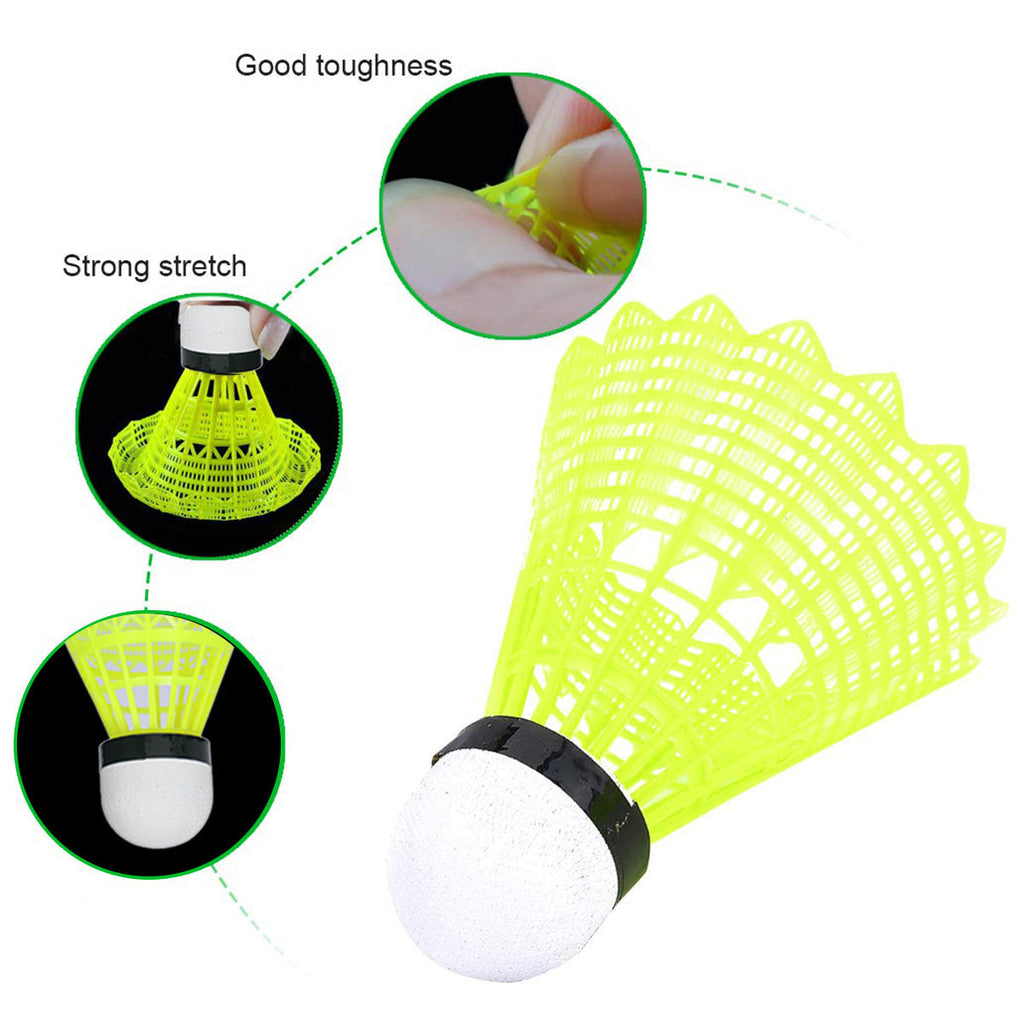 Twelve pack of durable nylon badminton shuttlecocks with soft foam heads for sports training — view 4