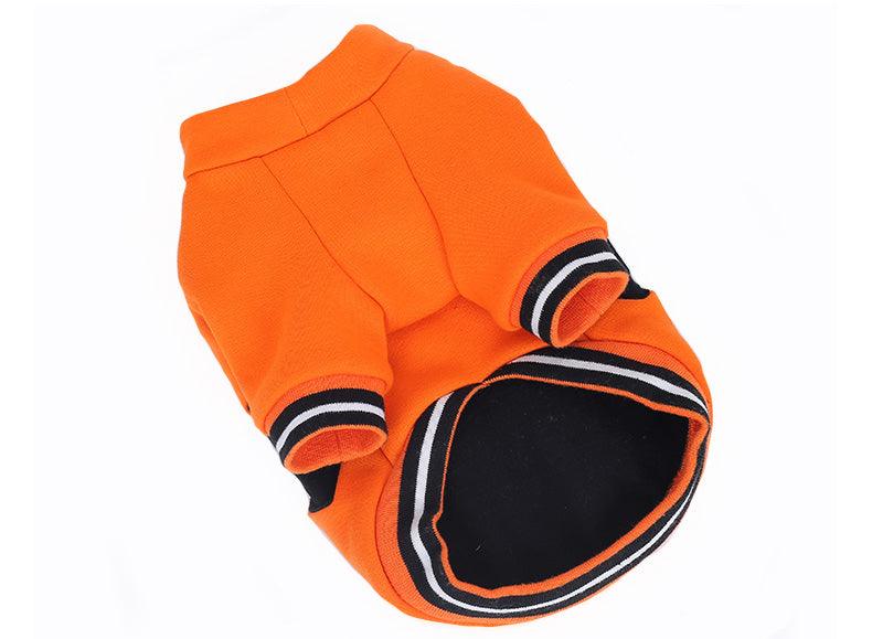 Vibrant orange Halloween pumpkin dog costume casual sweater style for small to large breed pets — view 5