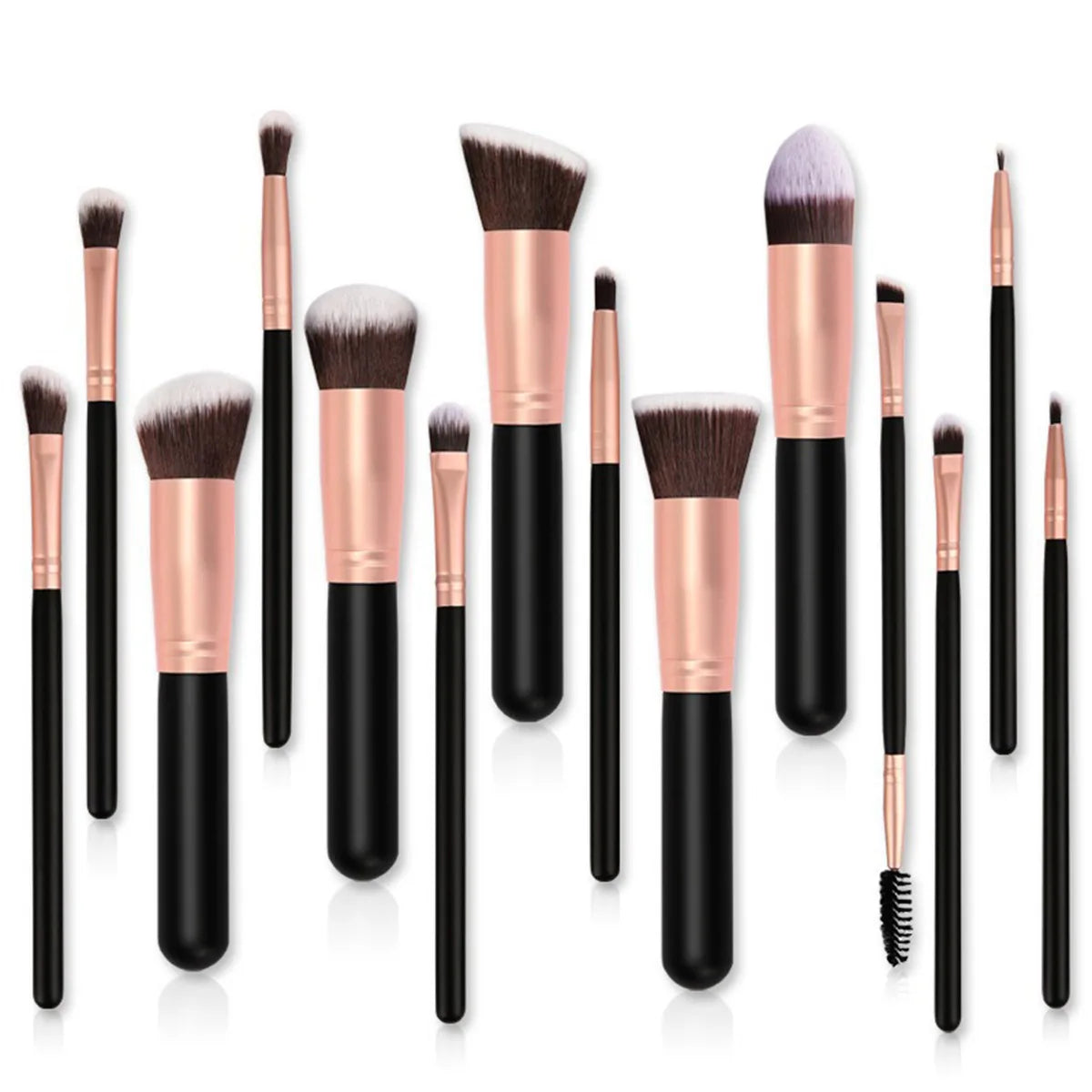 14-piece synthetic makeup brush set with ergonomic handles and a free blending sponge — view 4