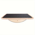 Wooden balance board with anti-slip roller for core strength and stability training at home