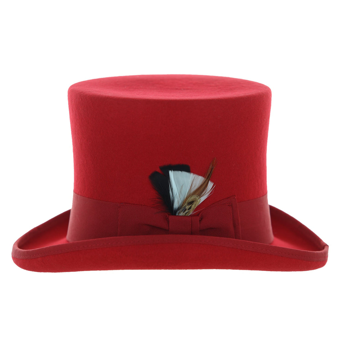 Red Wool Felt Top Hat for Men | Ferrecci-1