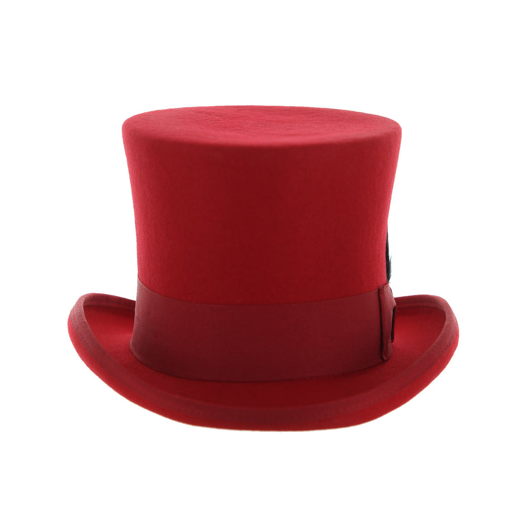 Red Wool Felt Top Hat for Men | Ferrecci-2