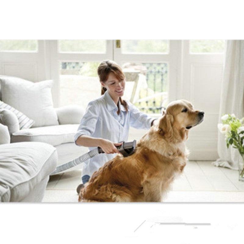 Deep grey vacuum pet grooming brush attachment with fine wire bristles for dogs and cats — view 3