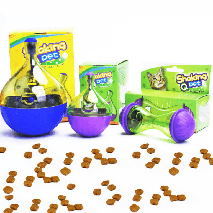 SmartPaw interactive treat dispenser for cats durable plastic puzzle toy in a playful bone shape
