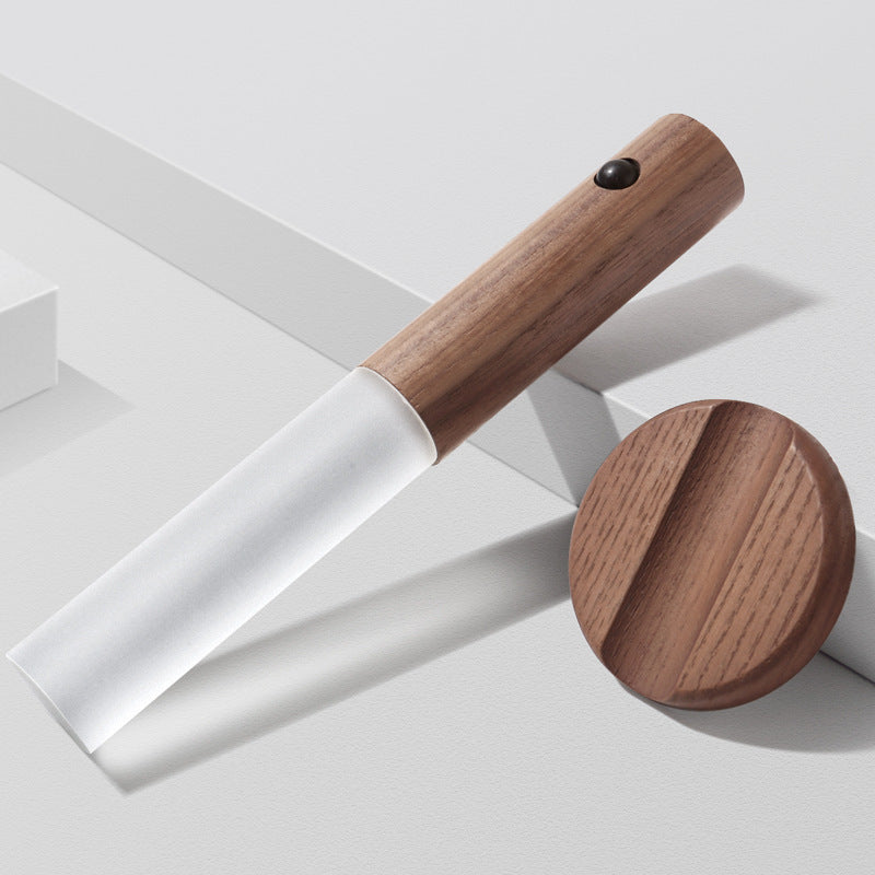 Smart wood LED desk lamp with magnetic base, organic glass, and warm white induction light — view 3