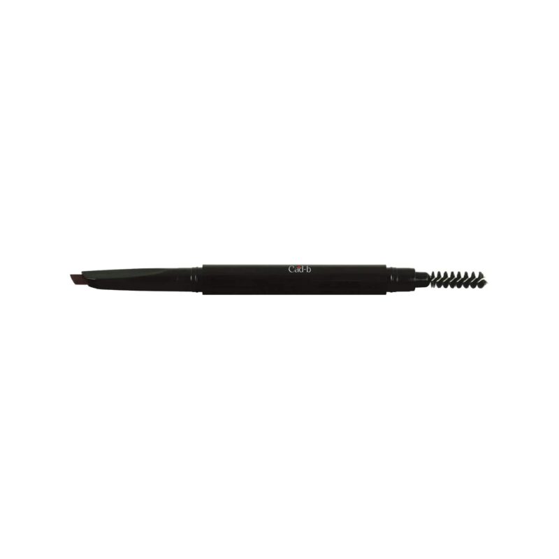 Charcoal automatic eyebrow pencil with angled tip and spoolie brush on a clean background — view 3