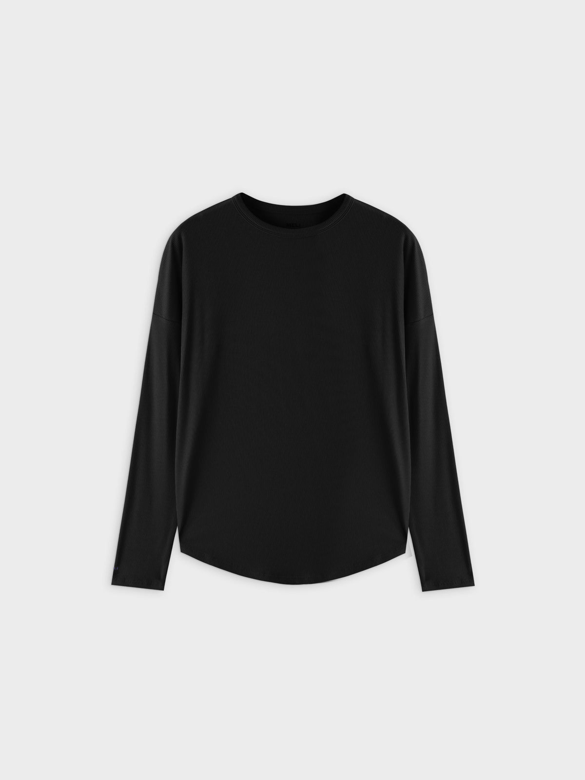 Ribbed Swing Tee-Black-0