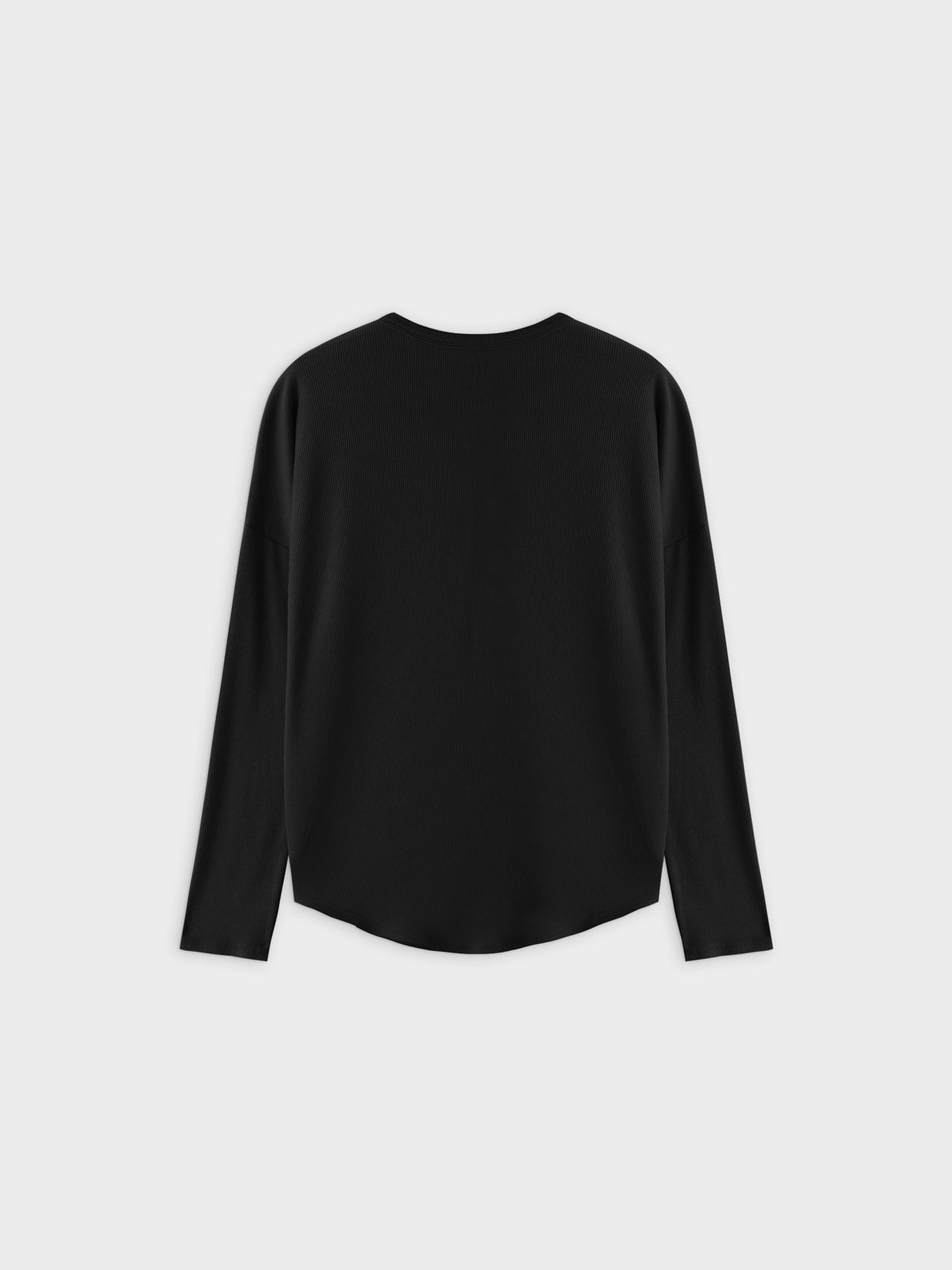 Ribbed Swing Tee-Black-1