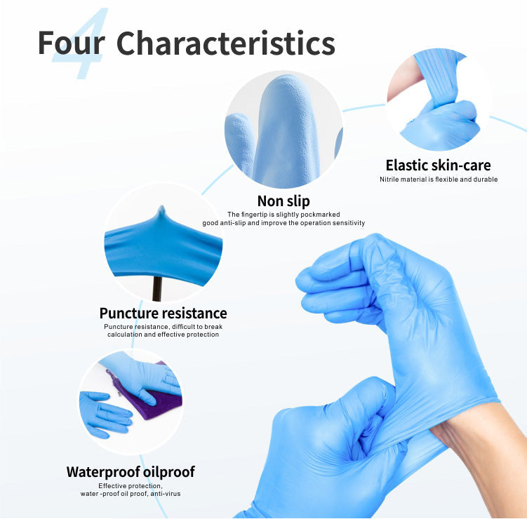 Nitrile Disposable Gloves – Blue (100pcs) | Powder-Free Medical Grade-4
