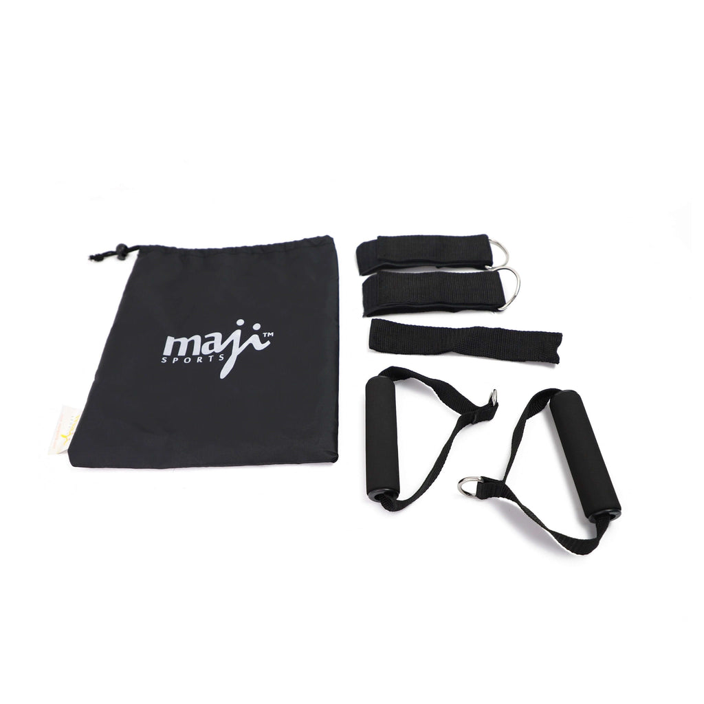 Maji Sports 11-piece max resistance tube kit with color-coded bands, handles, straps, and carry bag — view 4