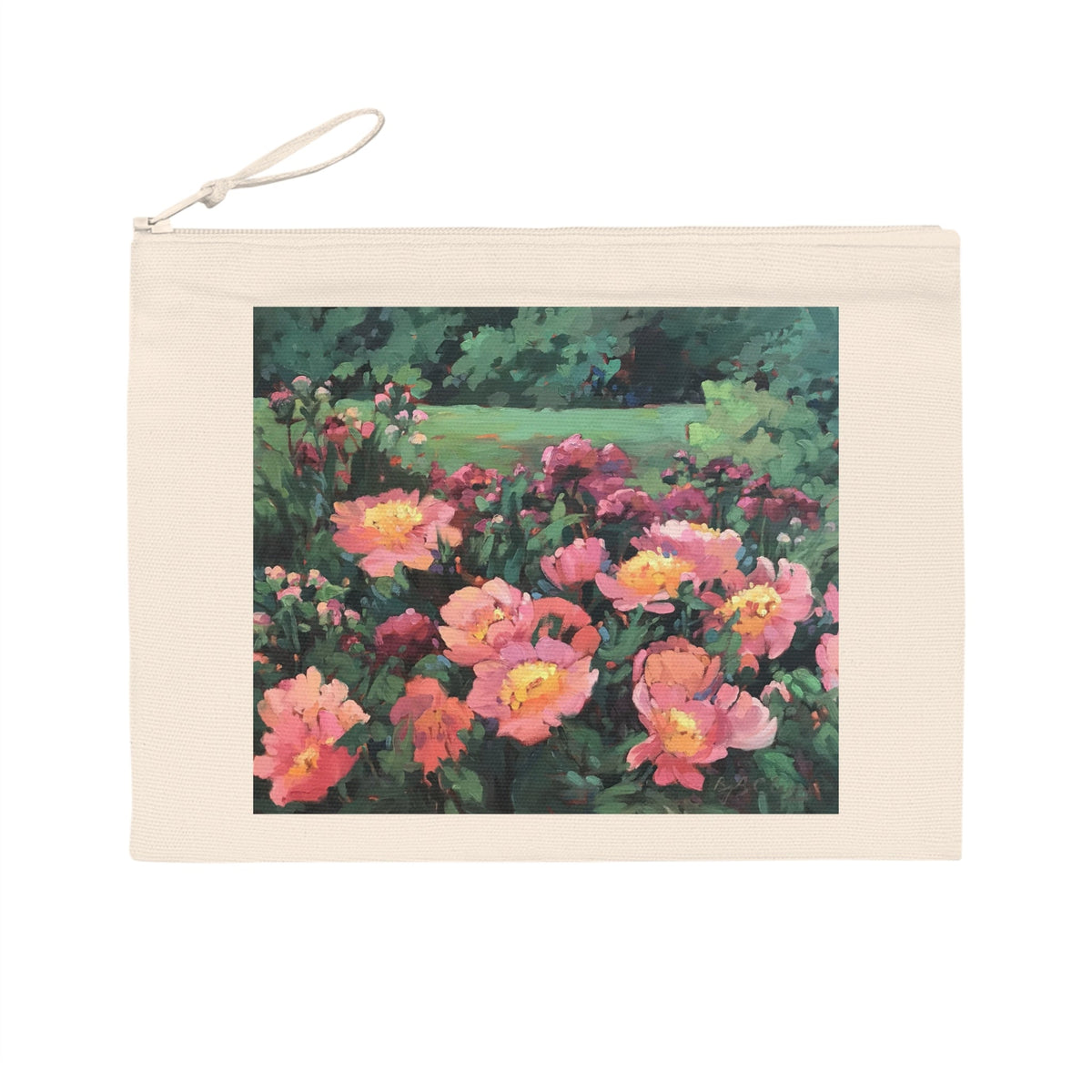 Eco-Friendly Pouch with 'Pink Princess' I Original Artwork by American Artist Barbara Cleary-0