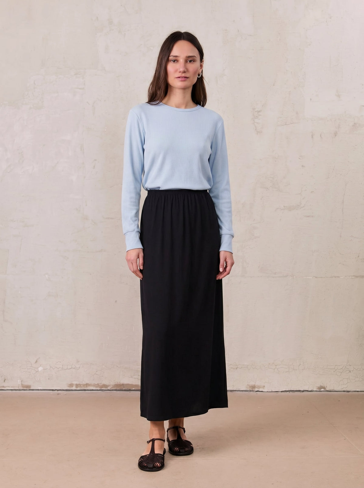 Maxi Stretch Skirt-Black-0