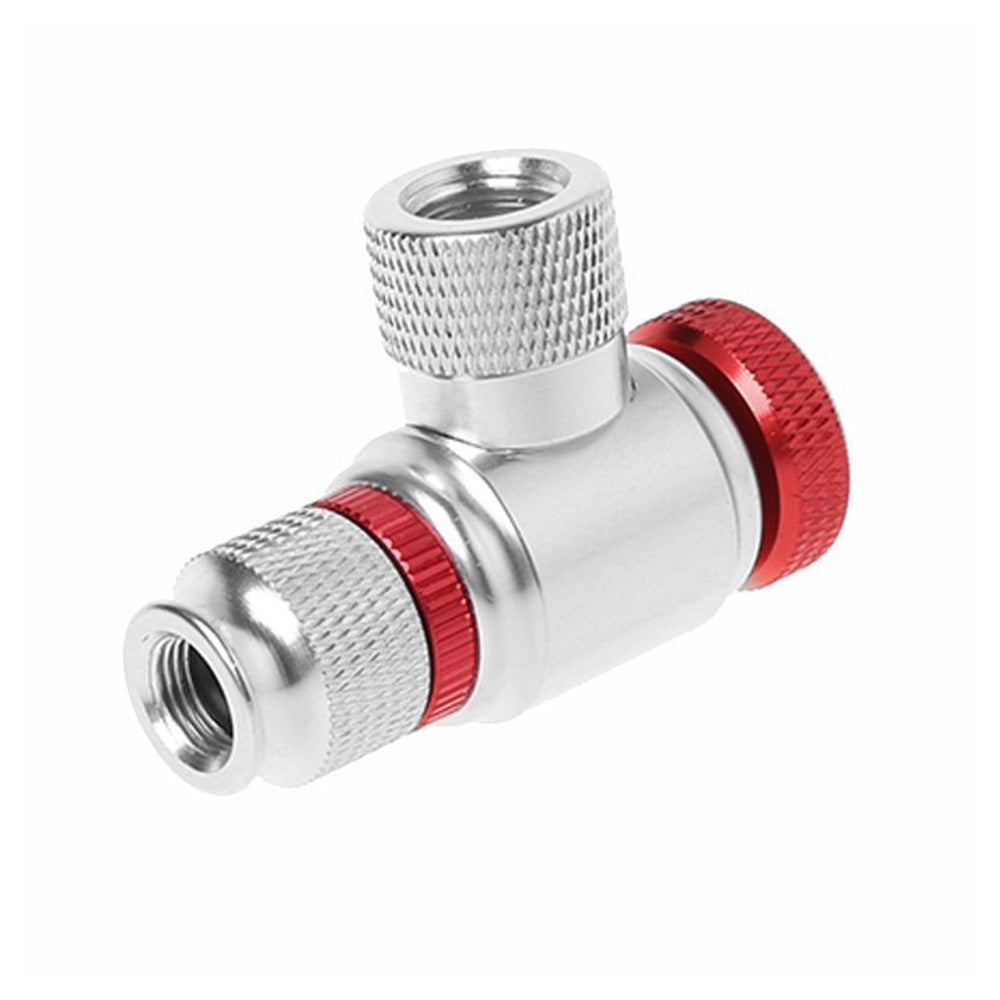 Compact CO2 inflator adapter for bicycle tires black aluminum alloy with airflow control knob — view 5