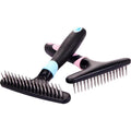 Plastic pet hair removal comb with stainless steel grooming needles for dogs and cats