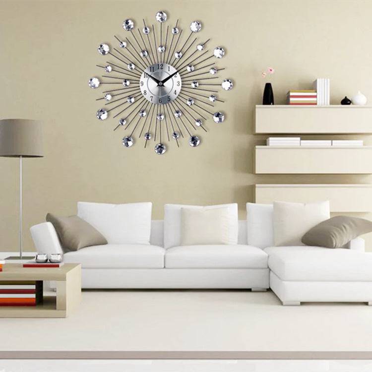 Minimalist electronic wall clock with a sleek frame and silent hands for living room decor — view 2