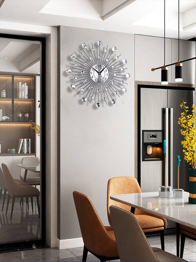 Minimalist electronic wall clock with a sleek frame and silent hands for living room decor — view 5