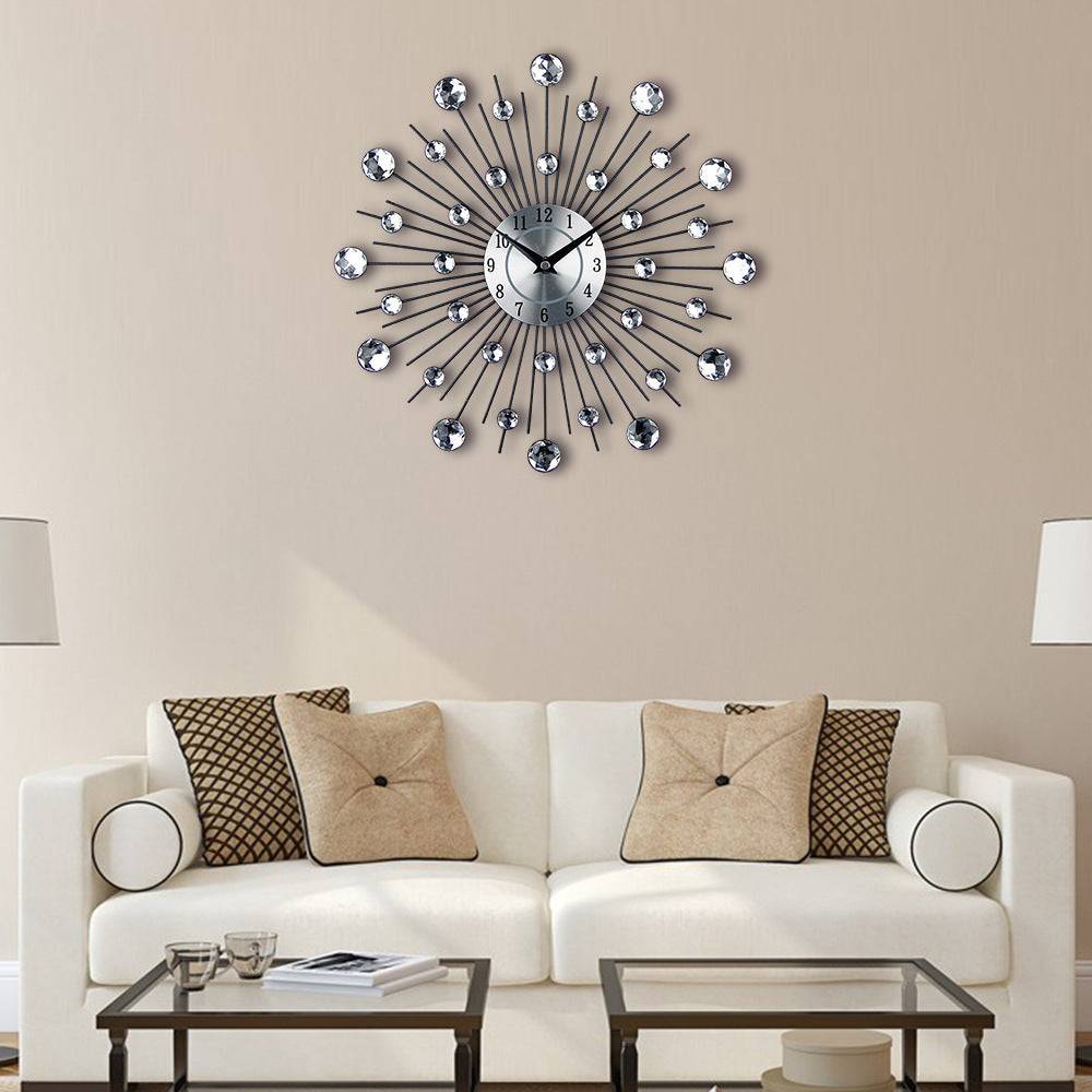 Minimalist electronic wall clock with a sleek frame and silent hands for living room decor — view 3