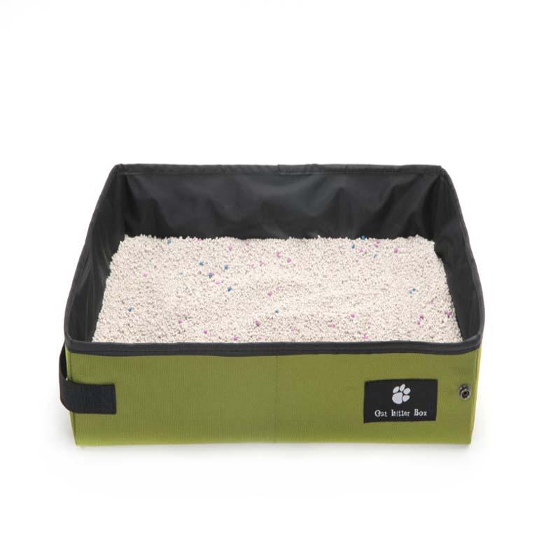 Foldable portable pet travel litter box made of waterproof Oxford cloth for outdoor camping