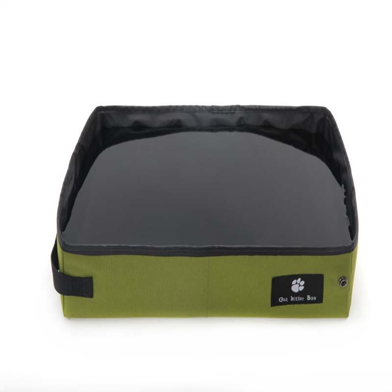 Foldable portable pet travel litter box made of waterproof Oxford cloth for outdoor camping — view 2