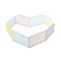 Rainbow ventilated hamster playpen, eight piece modular colorful fence set made of durable ABS plastic.